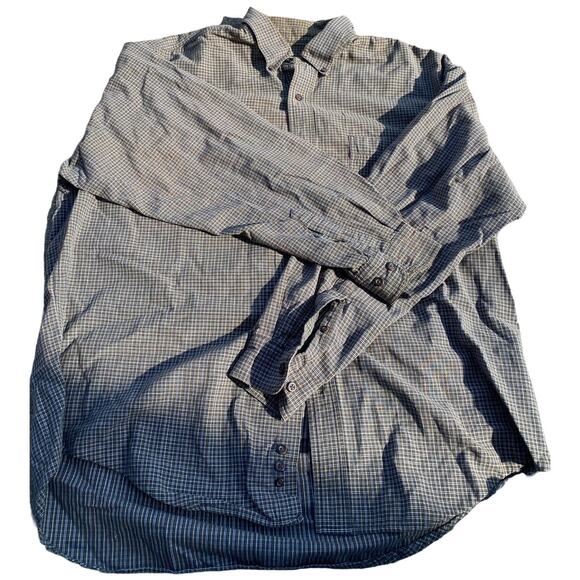 Vintage Eddie Bauer men L Camp Shirt green Heavyweight Plaid Button Down - Picture 1 of 4